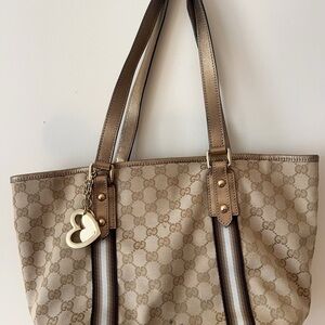 Gucci Beige and Brown Signature Tote